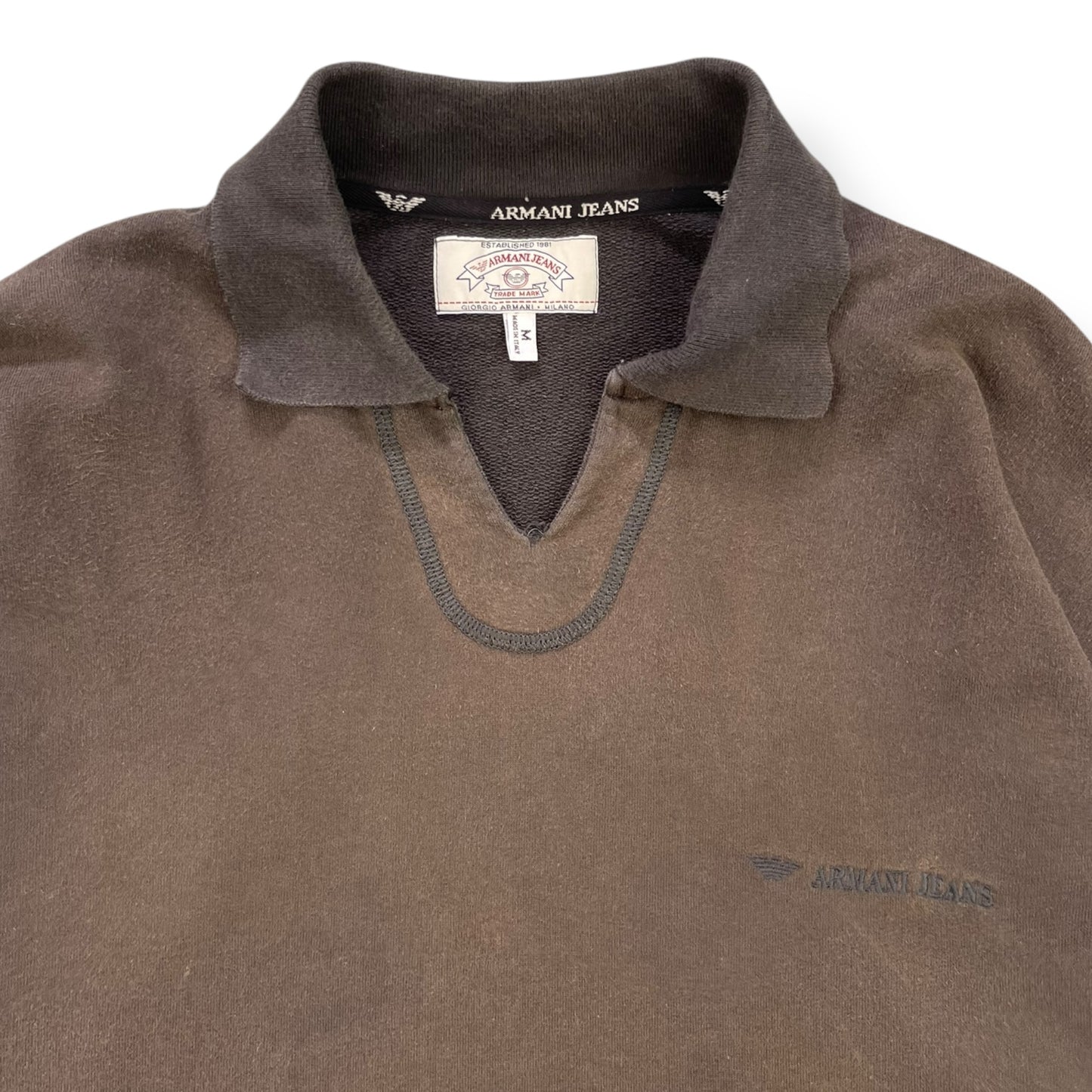 1990's Armani Collared Sweatshirt (M)