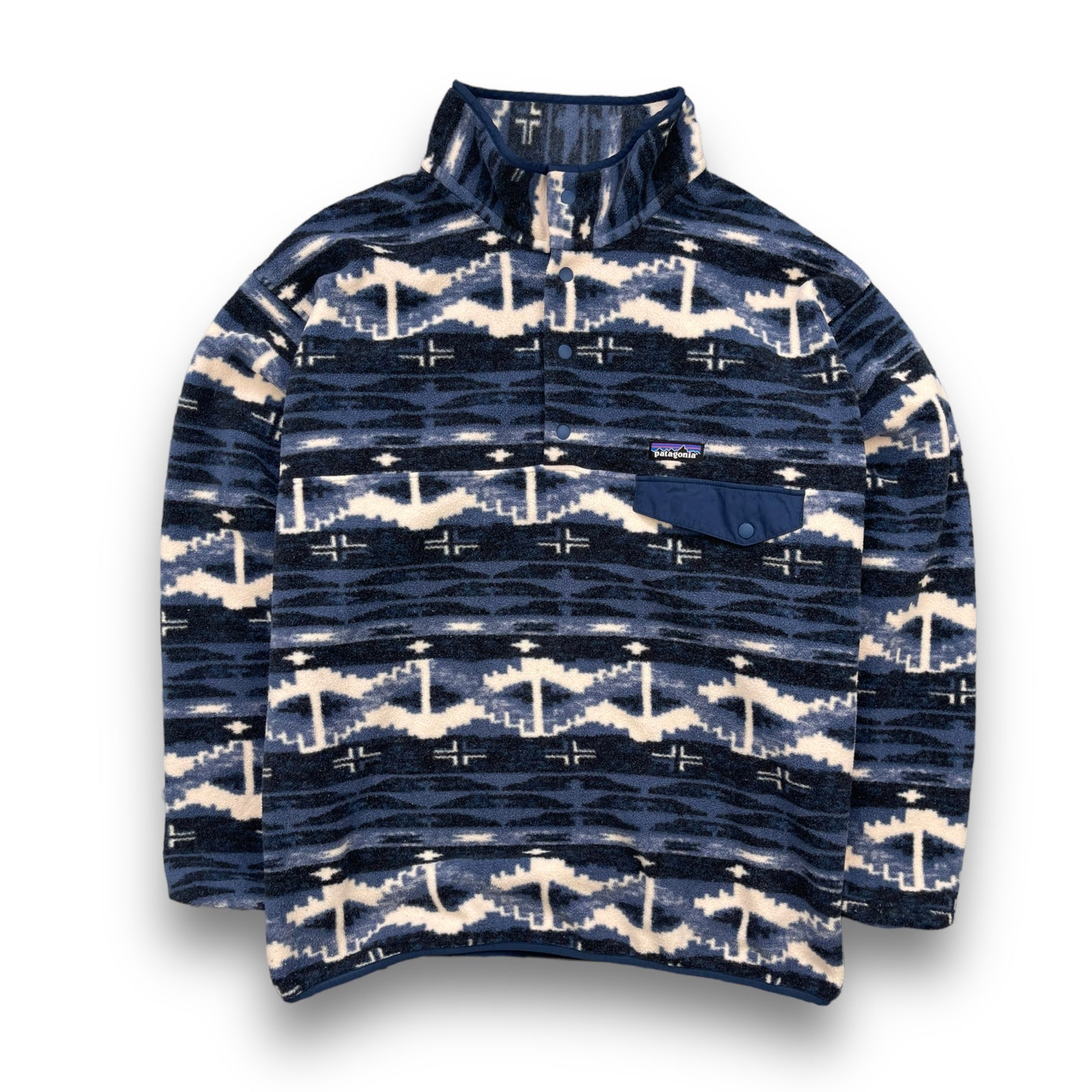 2018 Patagonia Blue Aztec Snap T Fleece (L)