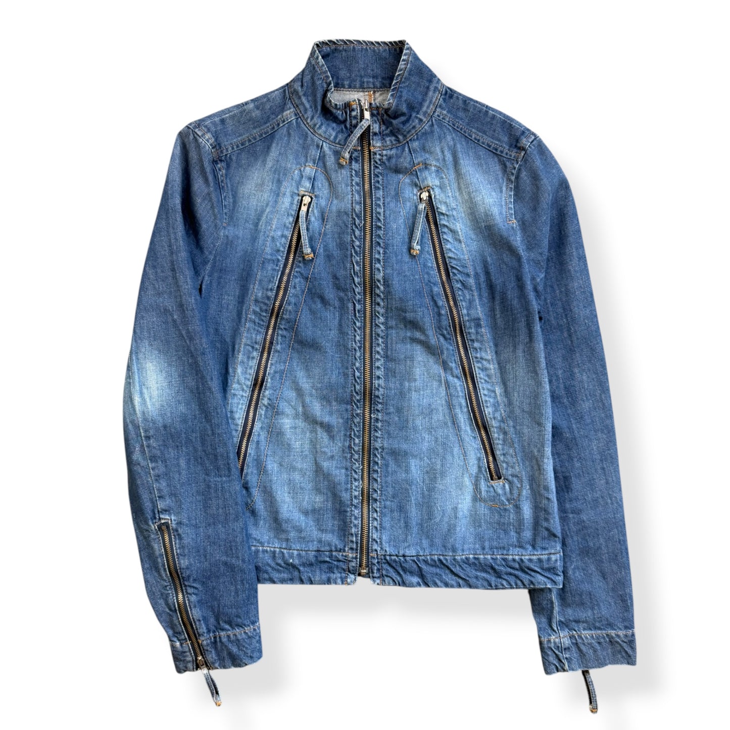 2000's FCUK Jeans Denim Moto Jacket (S)