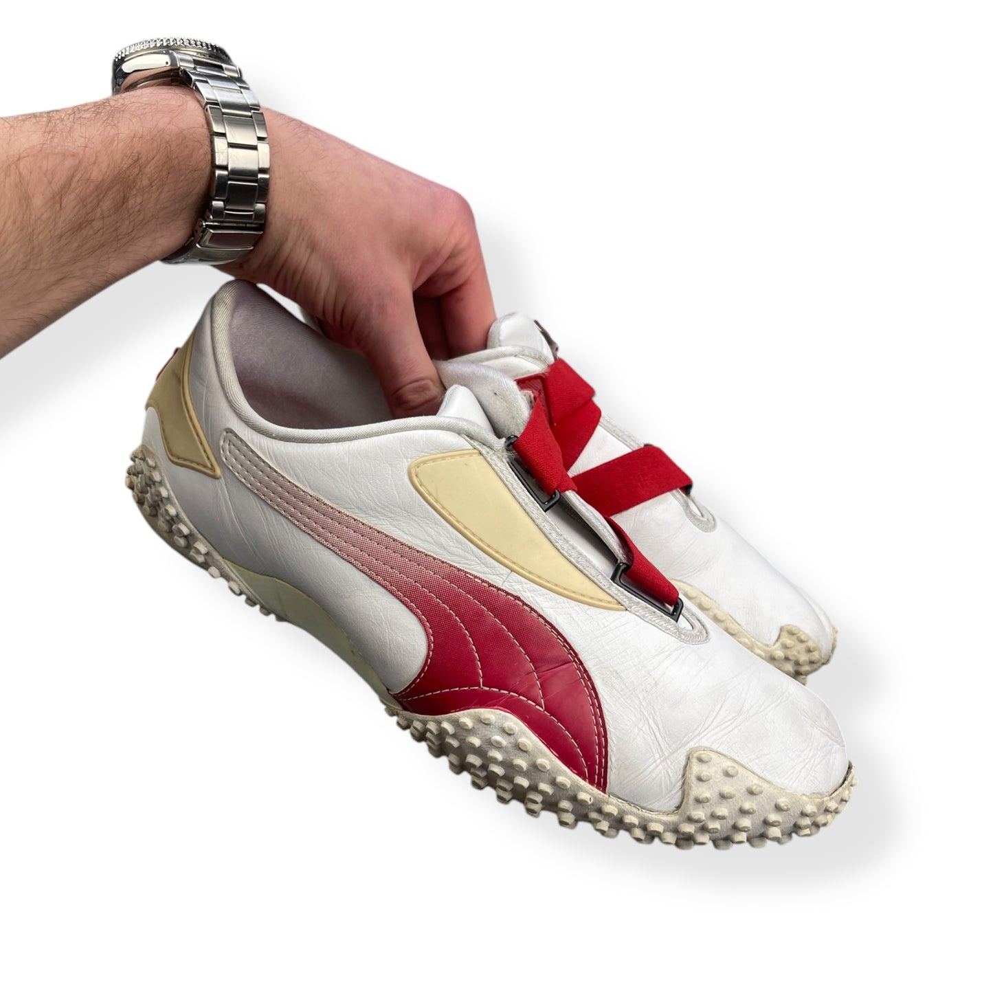 2000's Puma Mostro Leather Fade White/Red (UK10)