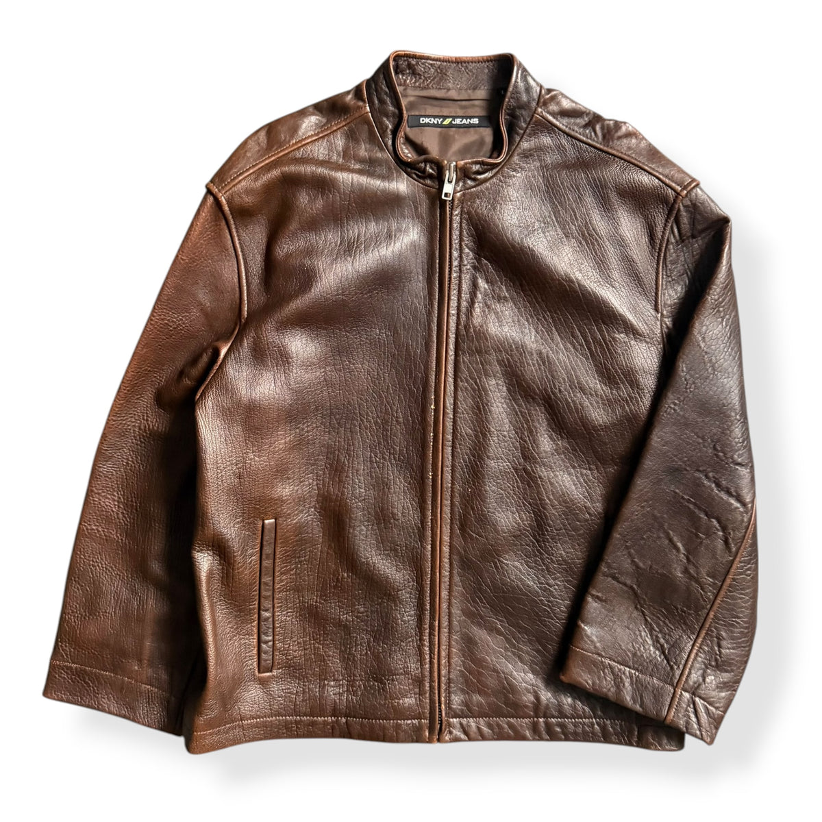 2000's DKNY Jeans Leather Jacket (L)