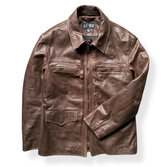 2000's Armani Jeans Leather Jacket (L)
