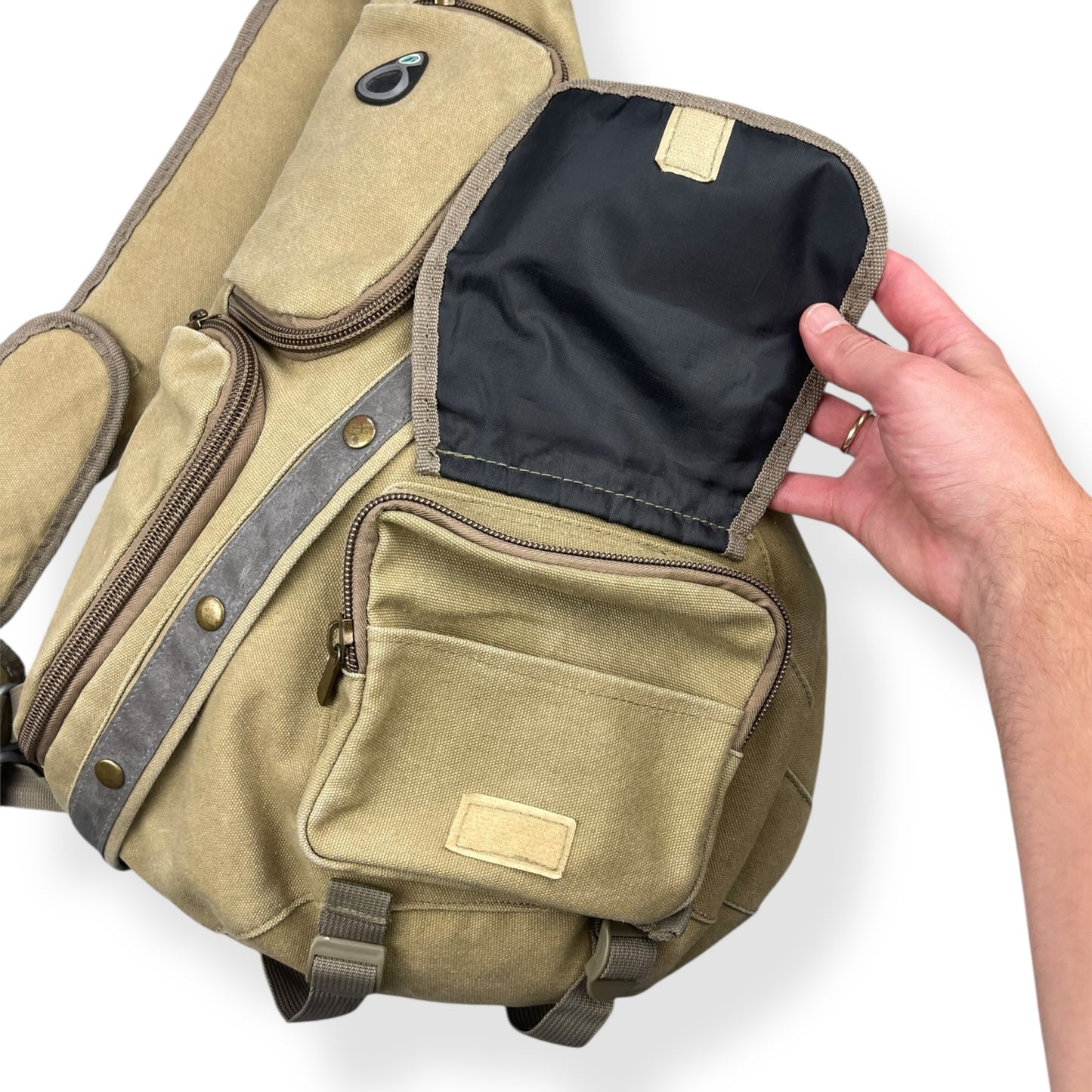 2000's Canvas Multipocket Sling Bag