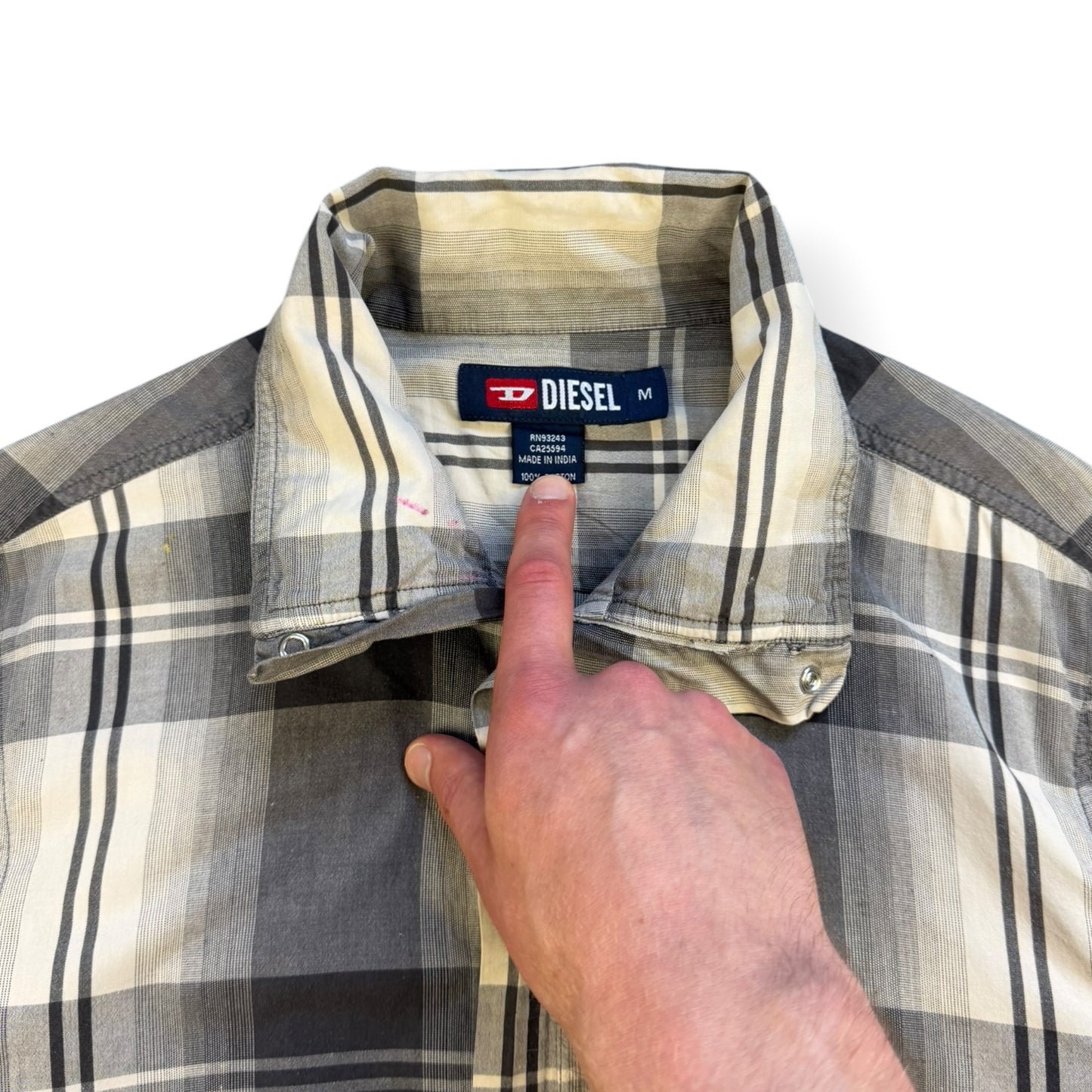 2000's Diesel Plaid 3D Pocket Shirt (M)