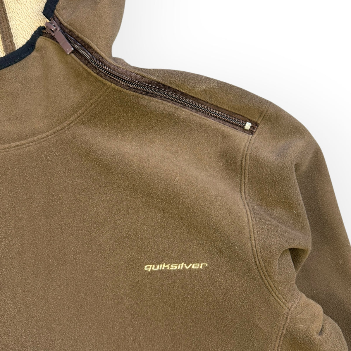 Quiksilver Shoulder Zip Fleece Hoodie Brown (XL)