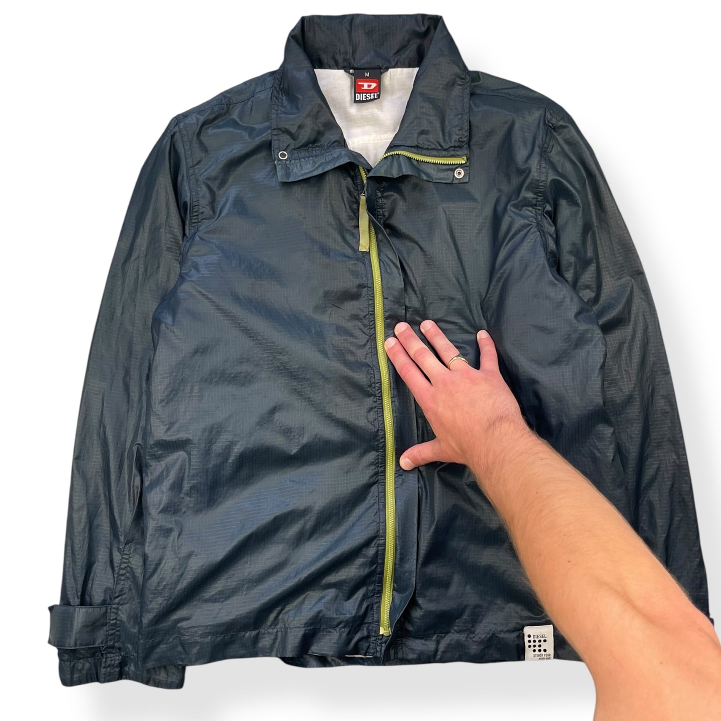 2000's Diesel Wet-look Microgrid Jacket (M)