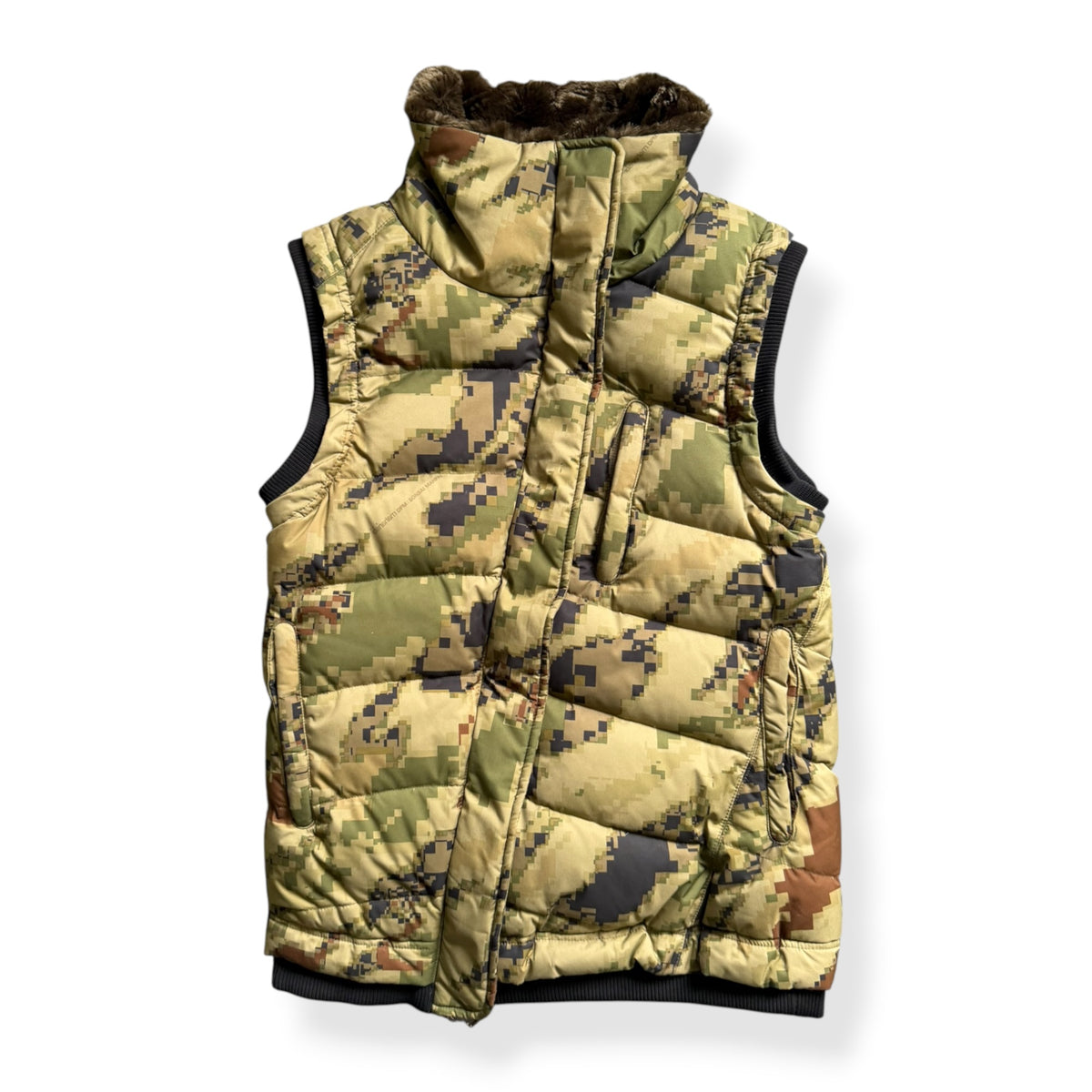 2000's Maharishi Digi Camo Asymmetric Zip Gilet (S)