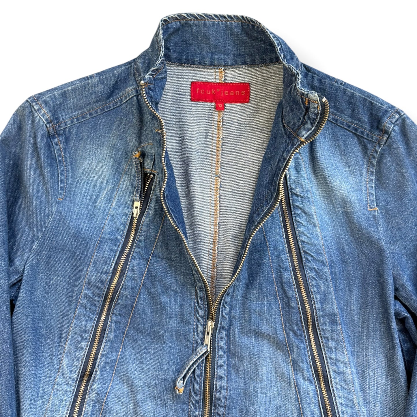 2000's FCUK Jeans Denim Moto Jacket (S)