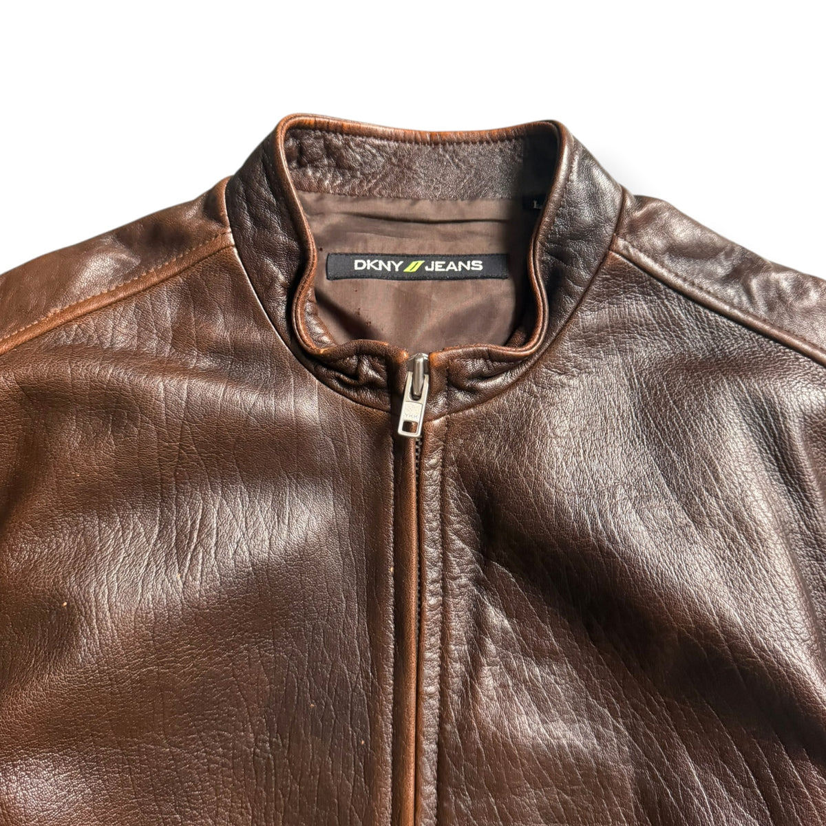 2000's DKNY Jeans Leather Jacket (L)