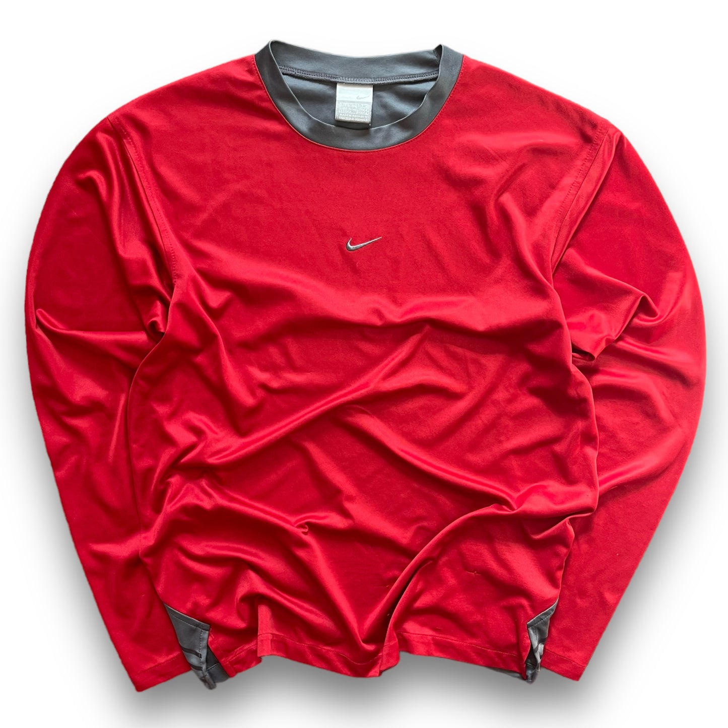 Nike Hex Long Sleeve T-Shirt Grey/Red (M)