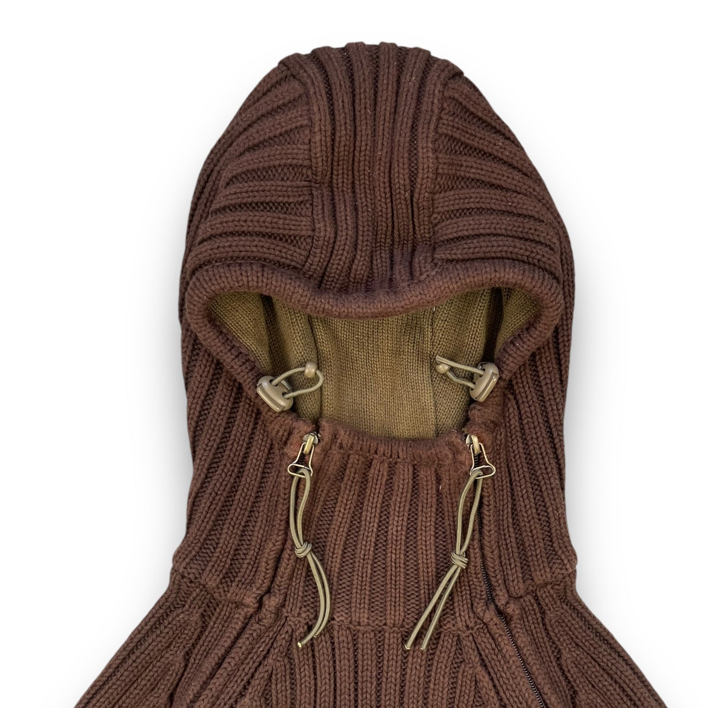 2000's Schott NYC Dual Zip Knitted Balaclava Hoodie (M)