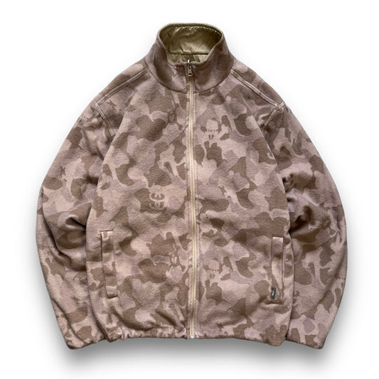 90's Stussy Reversible Camo Fleece Jacket (M)