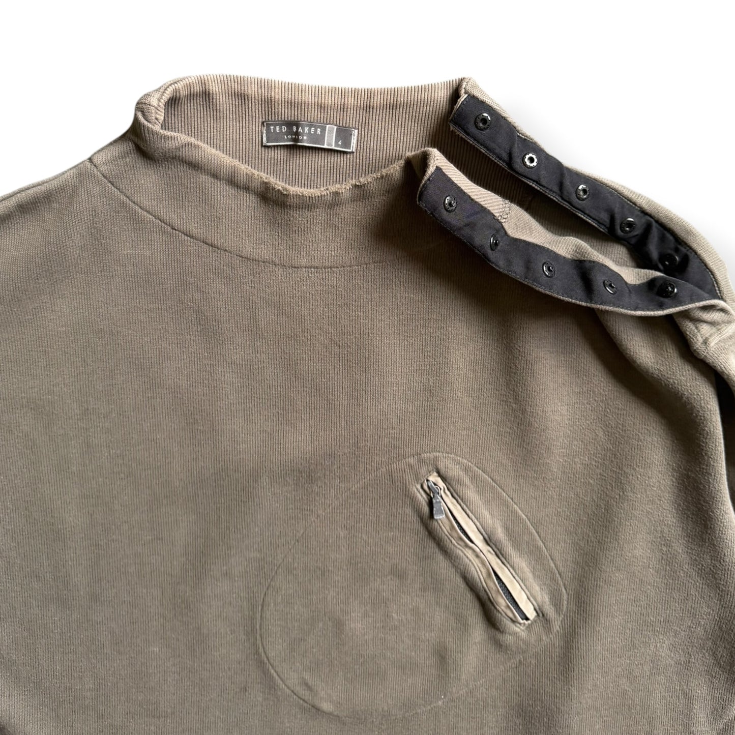 2000's Ted Baker Asymmetric Stash Pocket Sweatshirt (L)