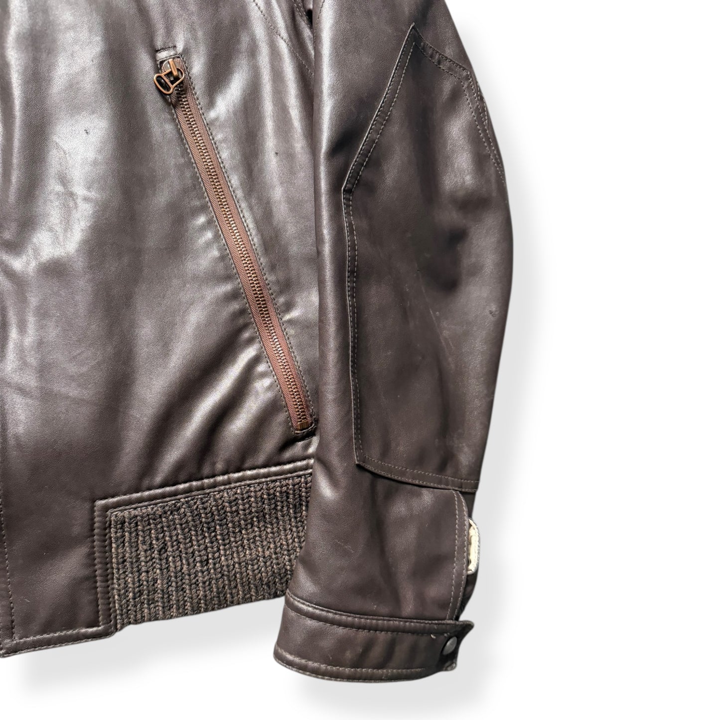 2000's Hugo Boss 'Orange' Leather Jacket (M)