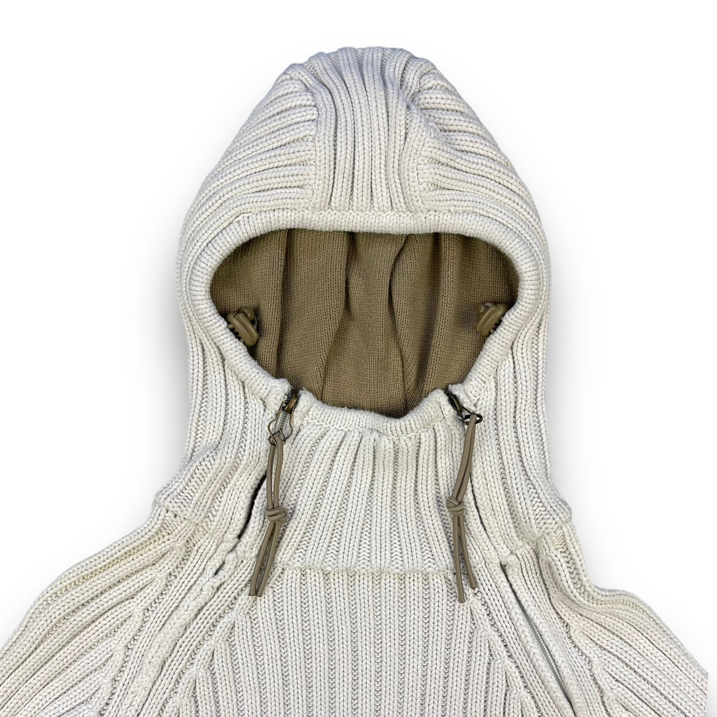 2000's Schott NYC Dual Zip Knitted Balaclava Hoodie (M)