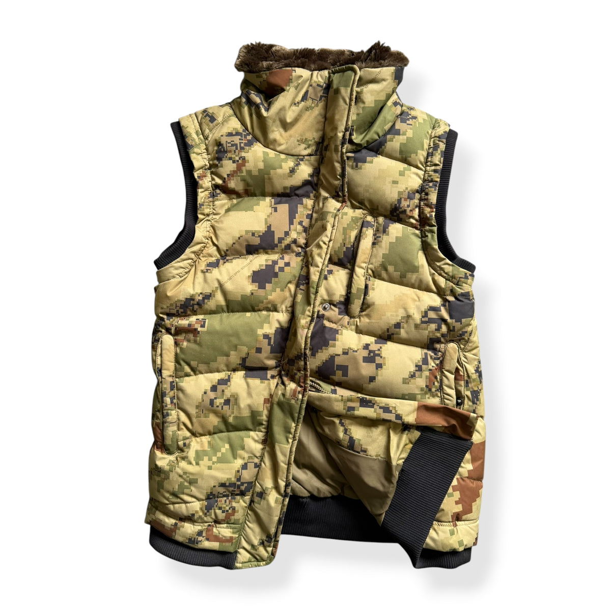 2000's Maharishi Digi Camo Asymmetric Zip Gilet (S)