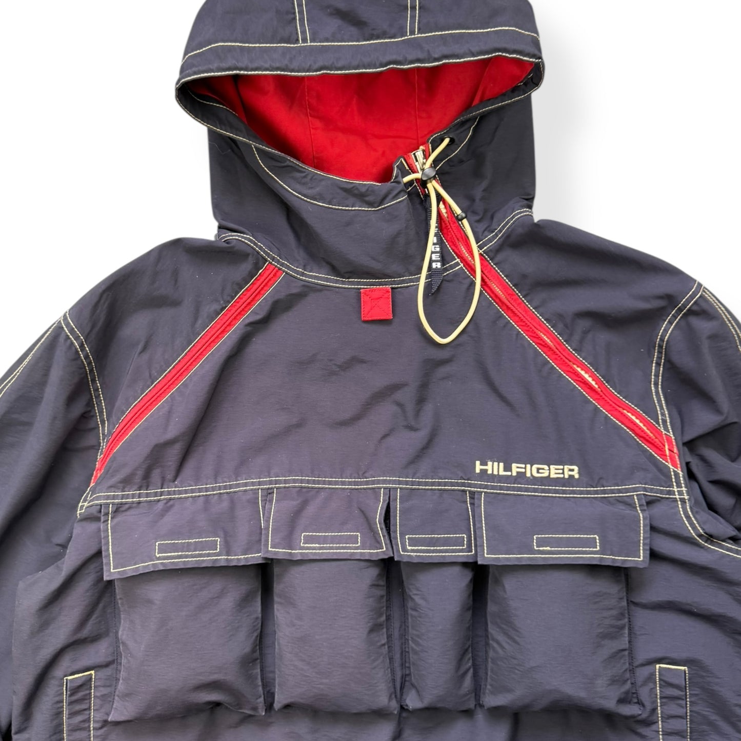 2000's Tommy Hilfiger Asymmetric Cargo Pocket Jacket (L)