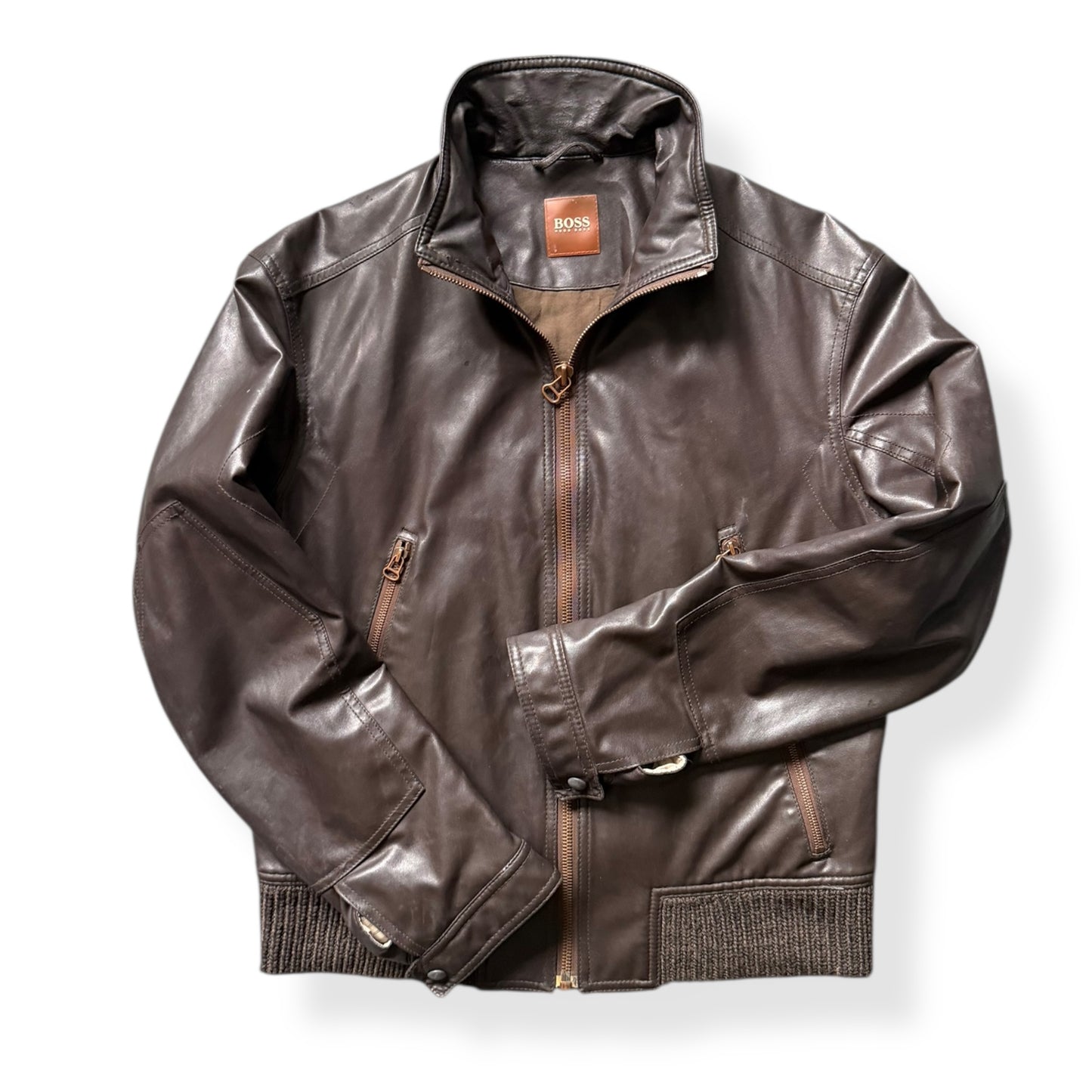 2000's Hugo Boss 'Orange' Leather Jacket (M)