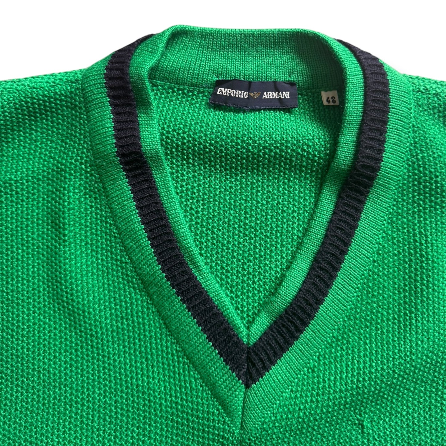 1980's Emporio Armani Knitted V-Neck Jumper (S)
