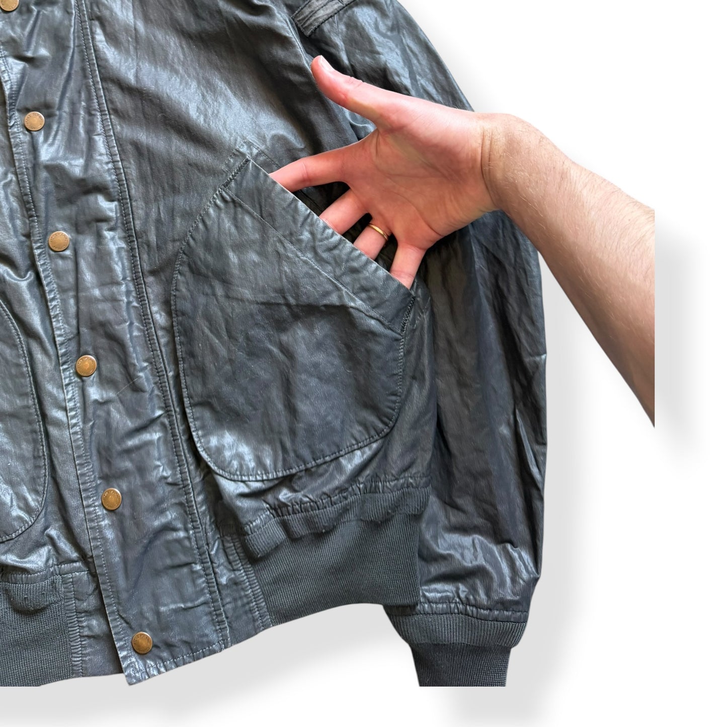 SS2008 Stone Island Denims Waxed Bomber Jacket (M)
