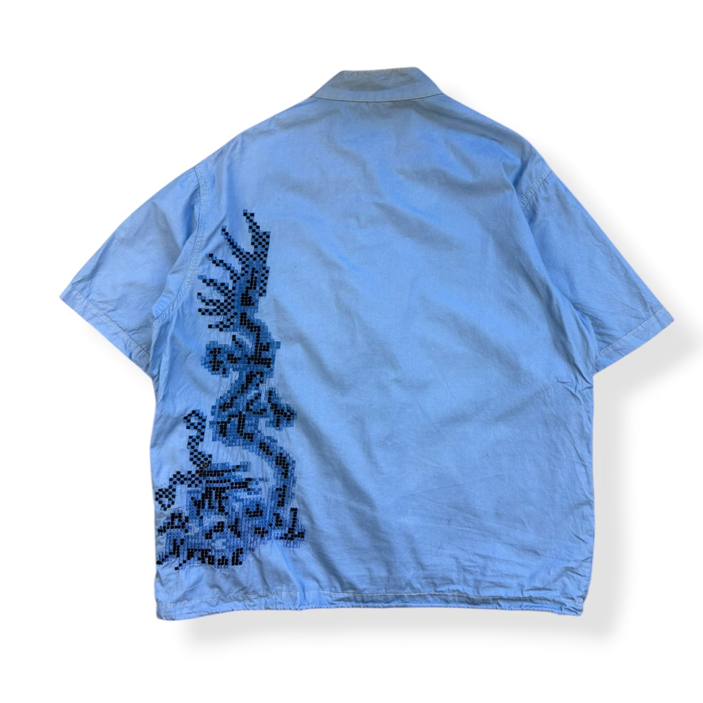 2000's Maharishi Pixelated Dragon Zipped Shirt (L)