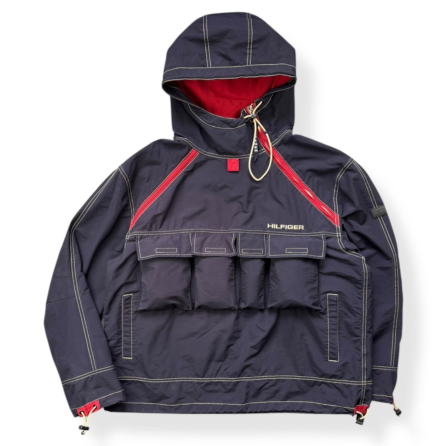 2000's Tommy Hilfiger Asymmetric Cargo Pocket Jacket (L)