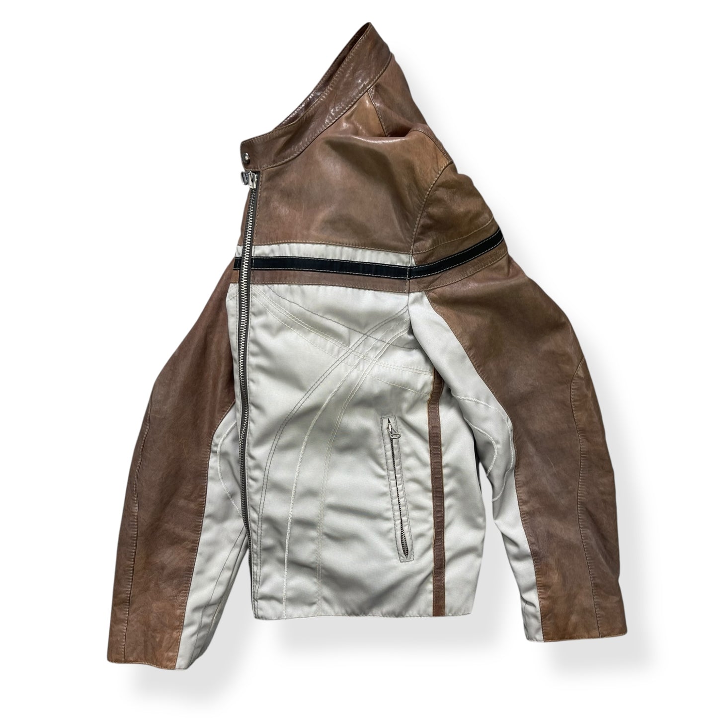 2000's Hugo Boss Lambskin / Ballistic Nylon Jacket (M)