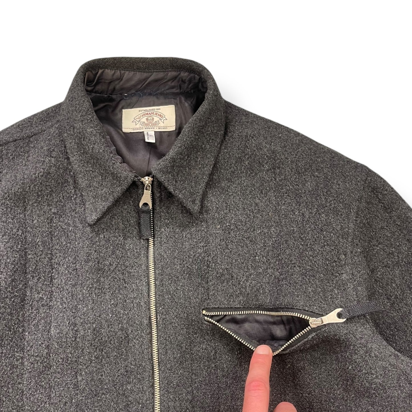 1990's Armani Wool Zipped Jacket (L)