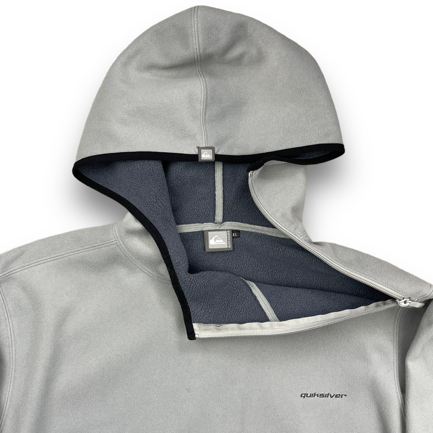 Quiksilver Shoulder Zip Fleece Hoodie Grey (L)