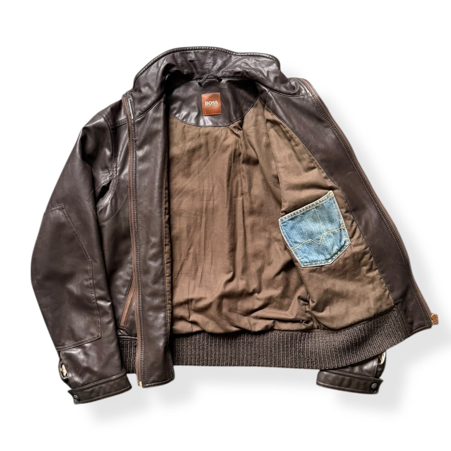 2000's Hugo Boss 'Orange' Leather Jacket (M)