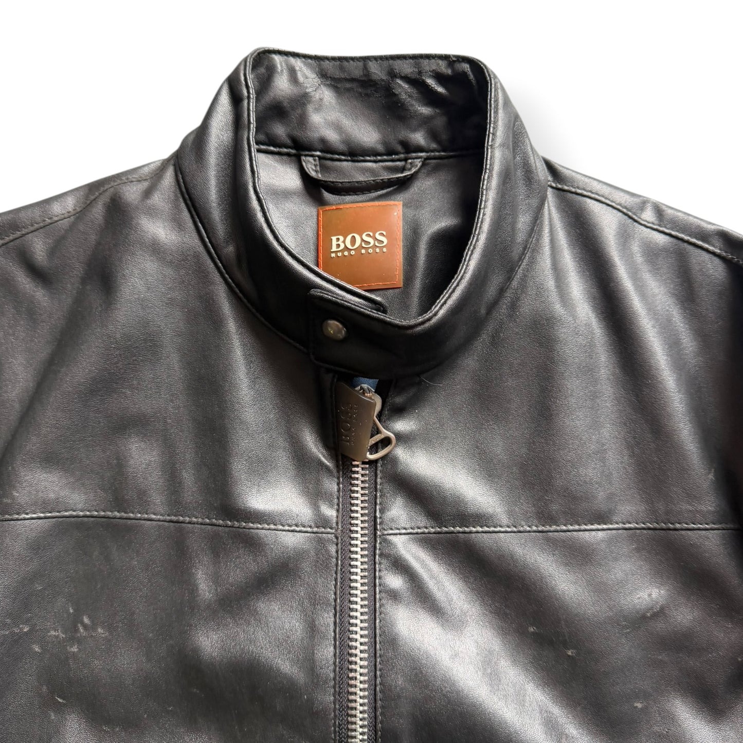 2000's Hugo Boss 'Orange' Multizip Leather Jacket (M)