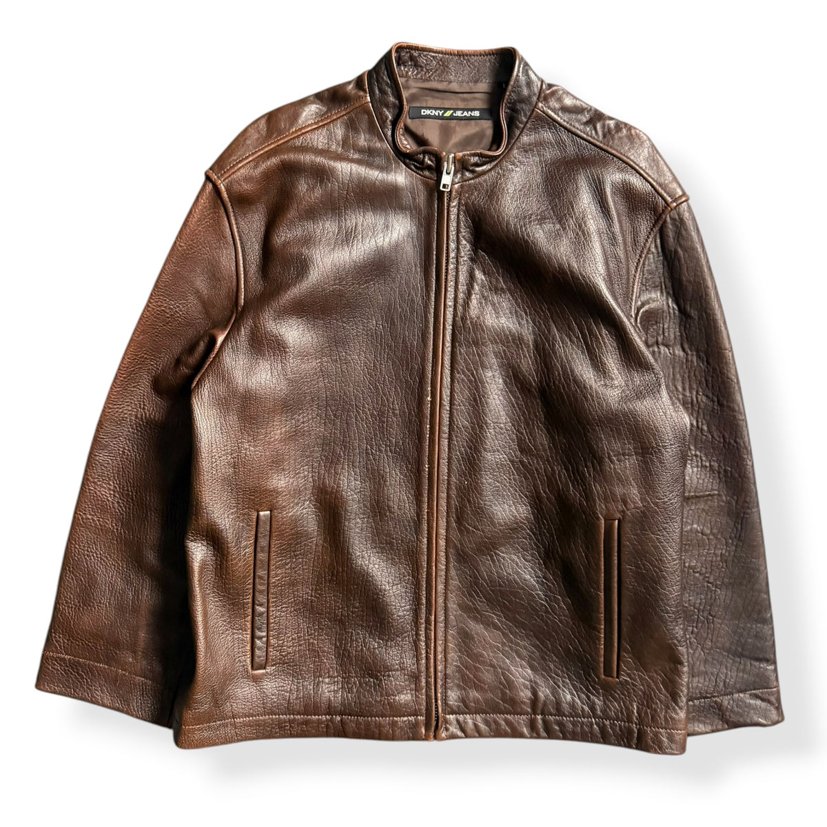 2000's DKNY Jeans Leather Jacket (L)