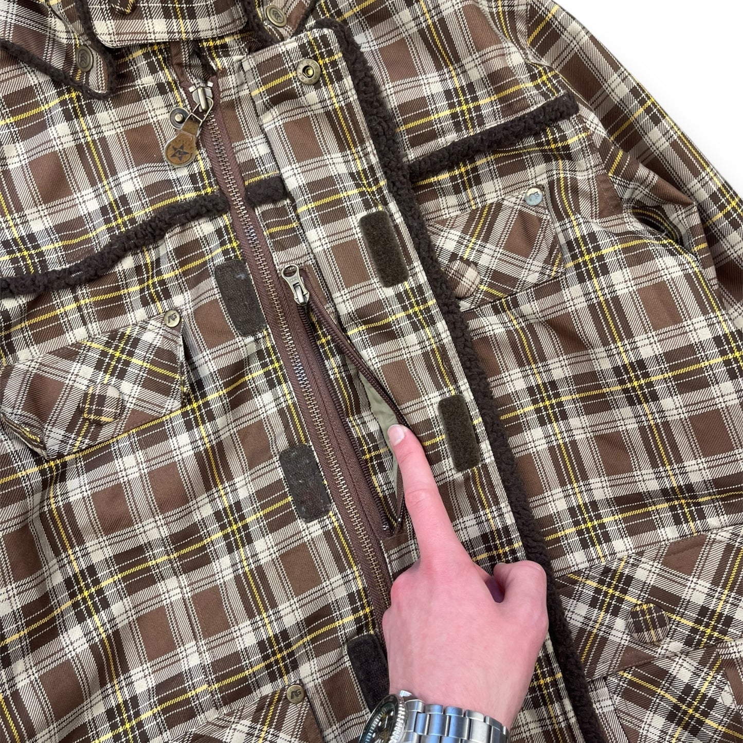 2000's Analog Plaid Trapper Hood Jacket (L)