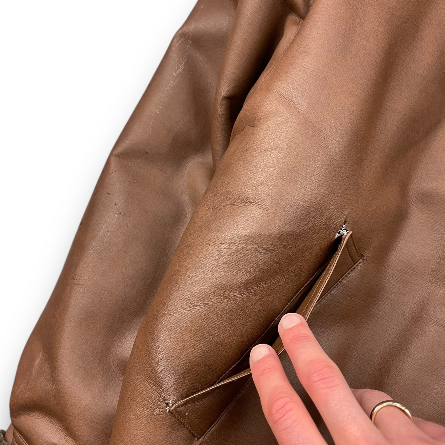 2000's Schott Faux Leather Aviator Jacket (L)