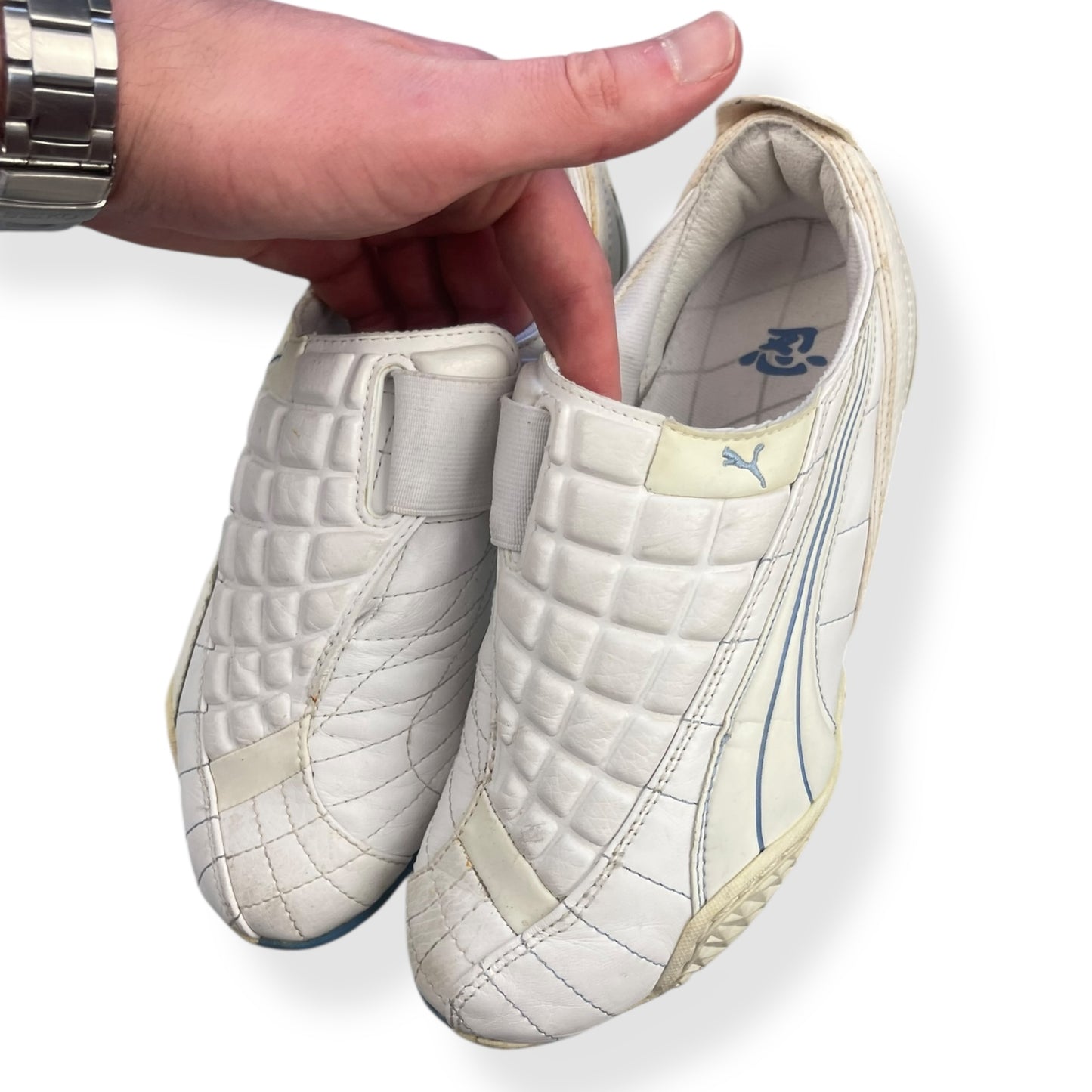 2000's Puma Uke Leather White/Baby Blue (UK4)