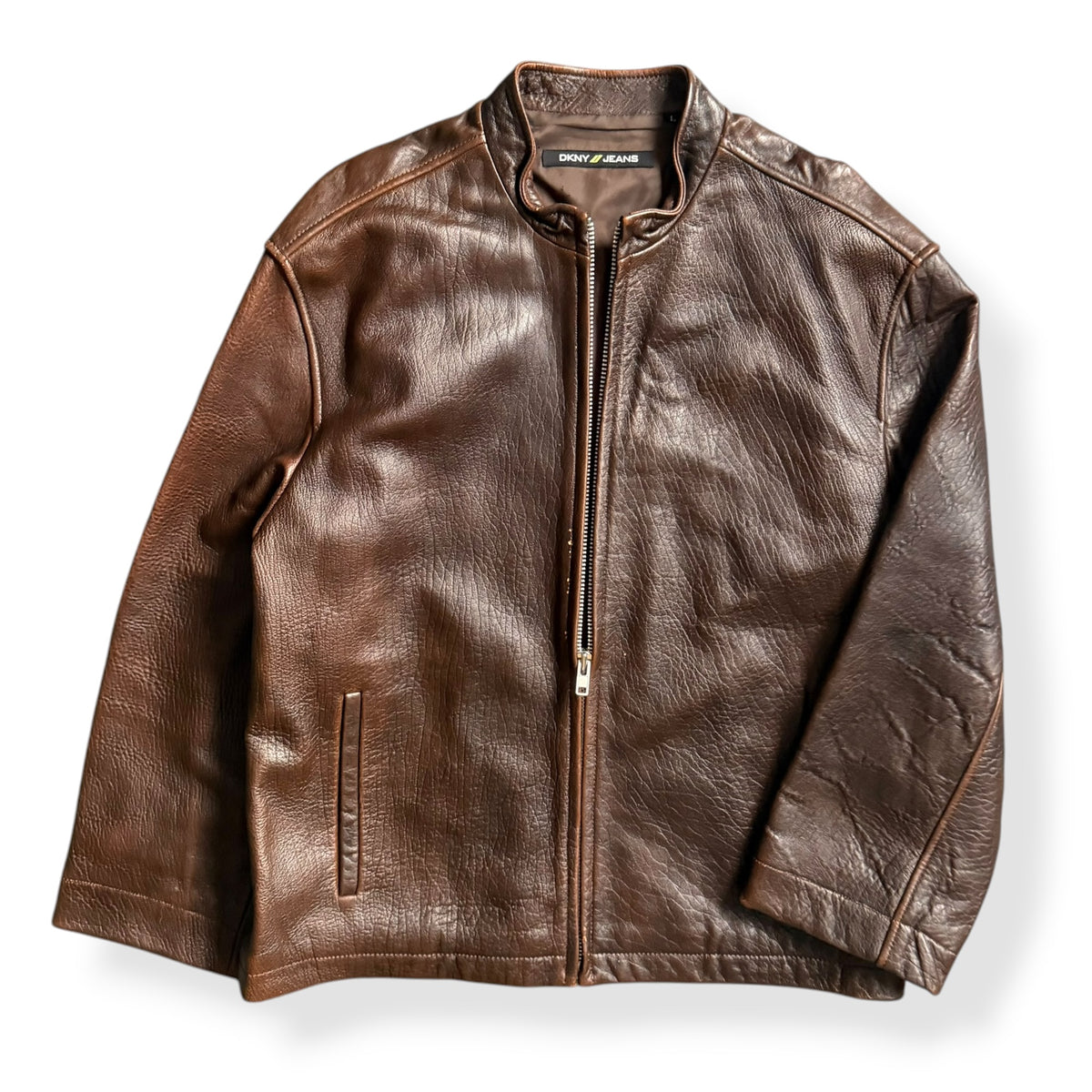 2000's DKNY Jeans Leather Jacket (L)