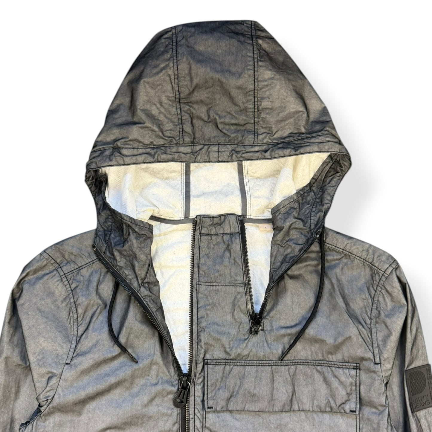 2000's DKNY Dual Zip Shimmer Jacket (L)
