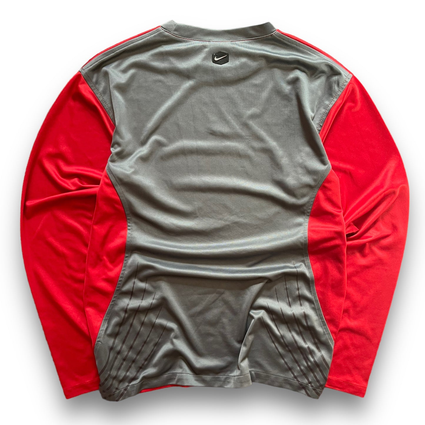 Nike Hex Long Sleeve T-Shirt Grey/Red (M)