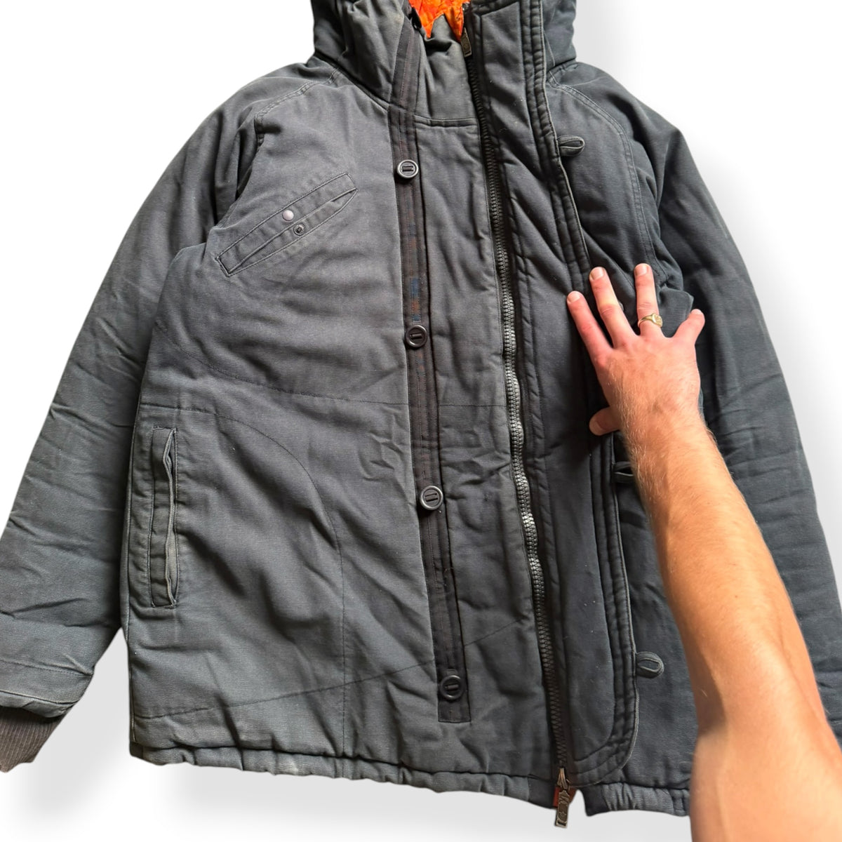2000's Maharishi Asymmetric Zip Padded Parka (L)