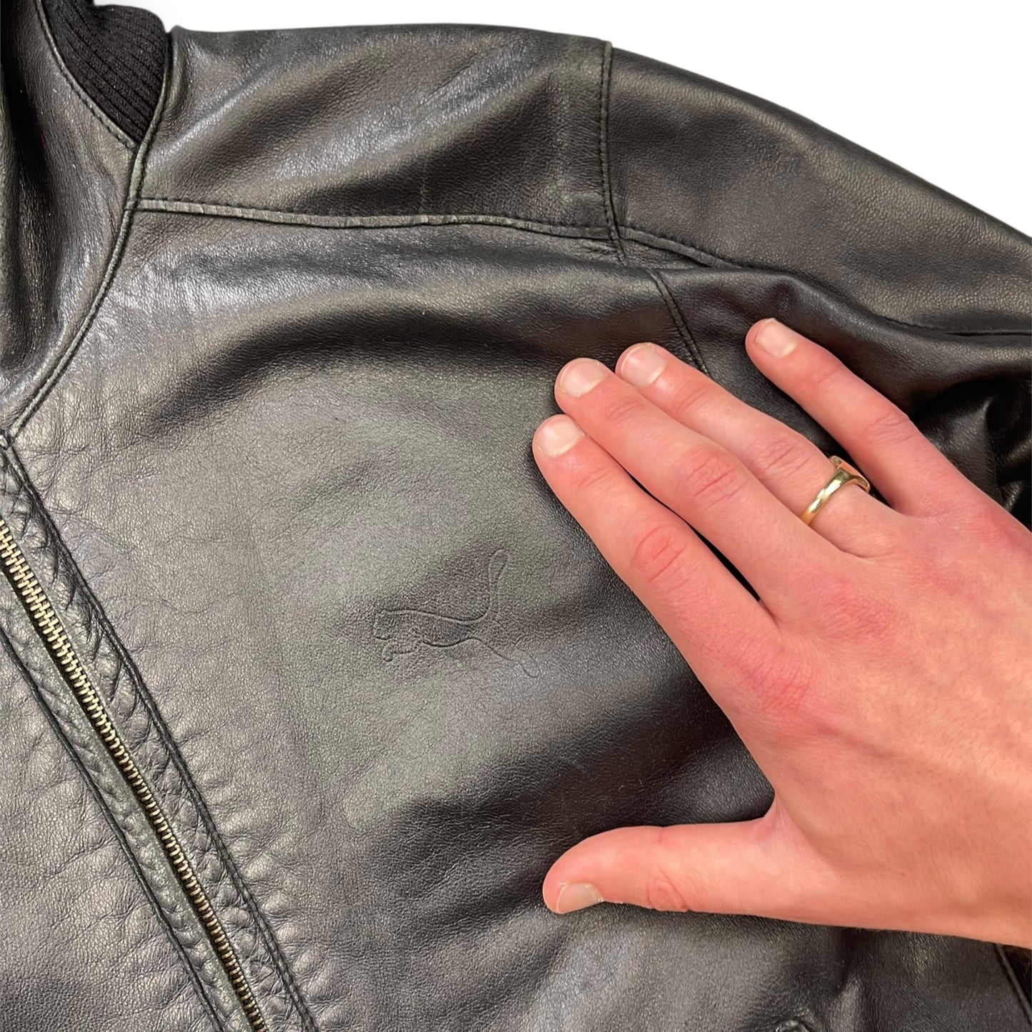 2000's Puma Limited Edition Hooded Lambskin Jacket (L)