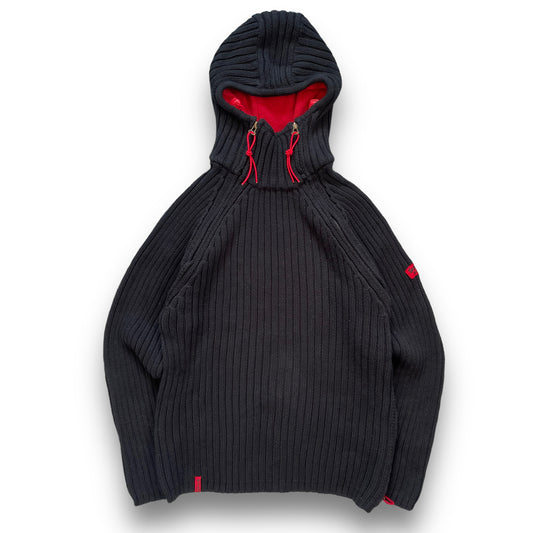 2000's Schott NYC Dual Zip Knitted Balaclava Hoodie (L)