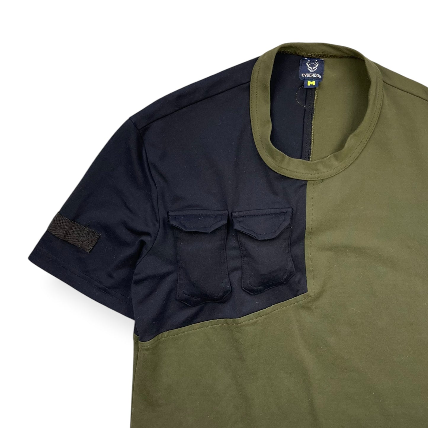 1990's Cyberdog Panelled Cargo Pocket T-Shirt (M)