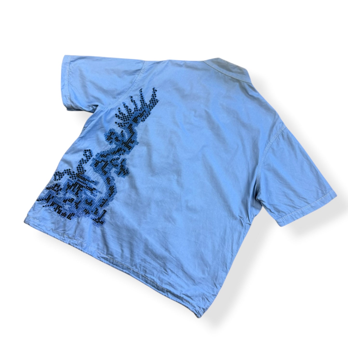 2000's Maharishi Pixelated Dragon Zipped Shirt (L)