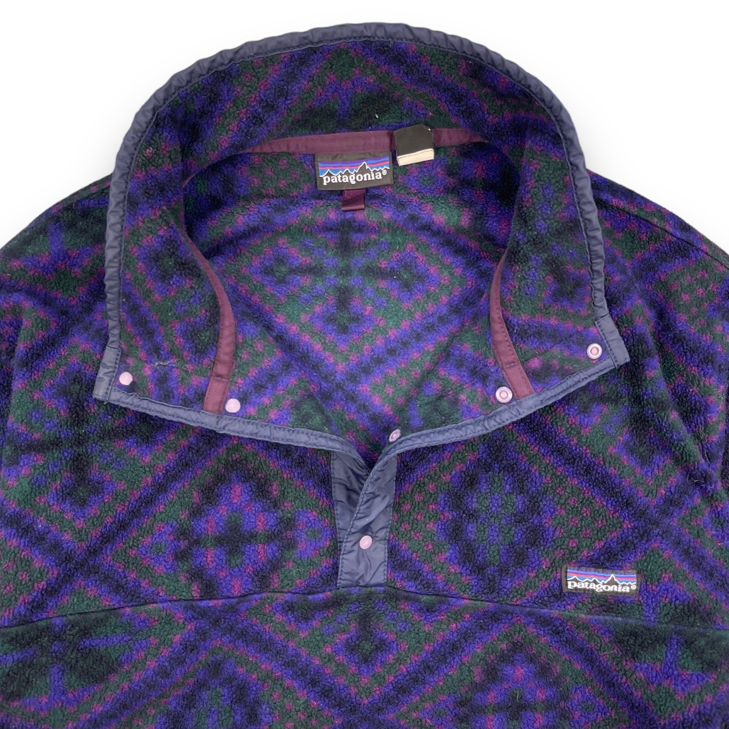 1992 Patagonia Purple Mosaic Snap T Fleece (M)