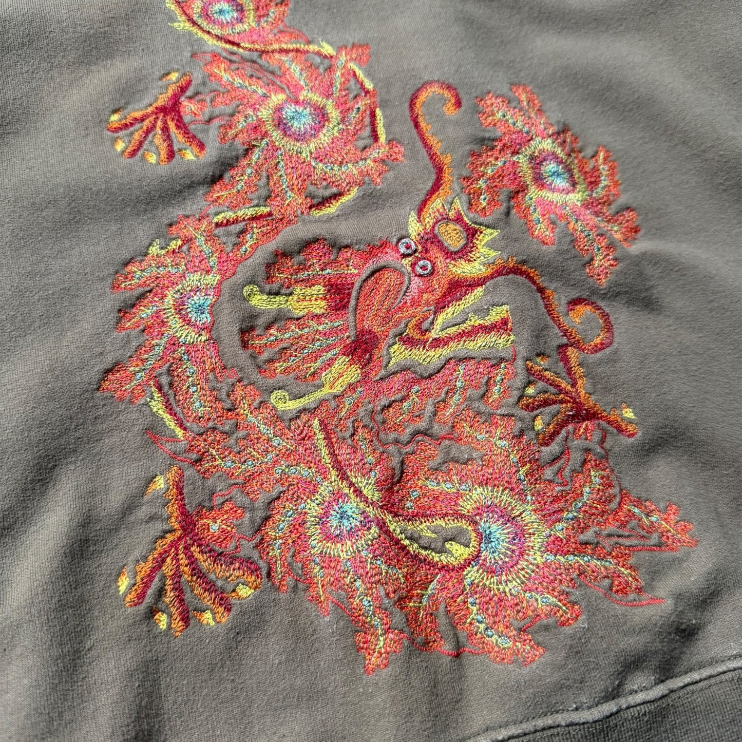 2000's Maharishi Off Centre Zip Embroidered Jumper (M)
