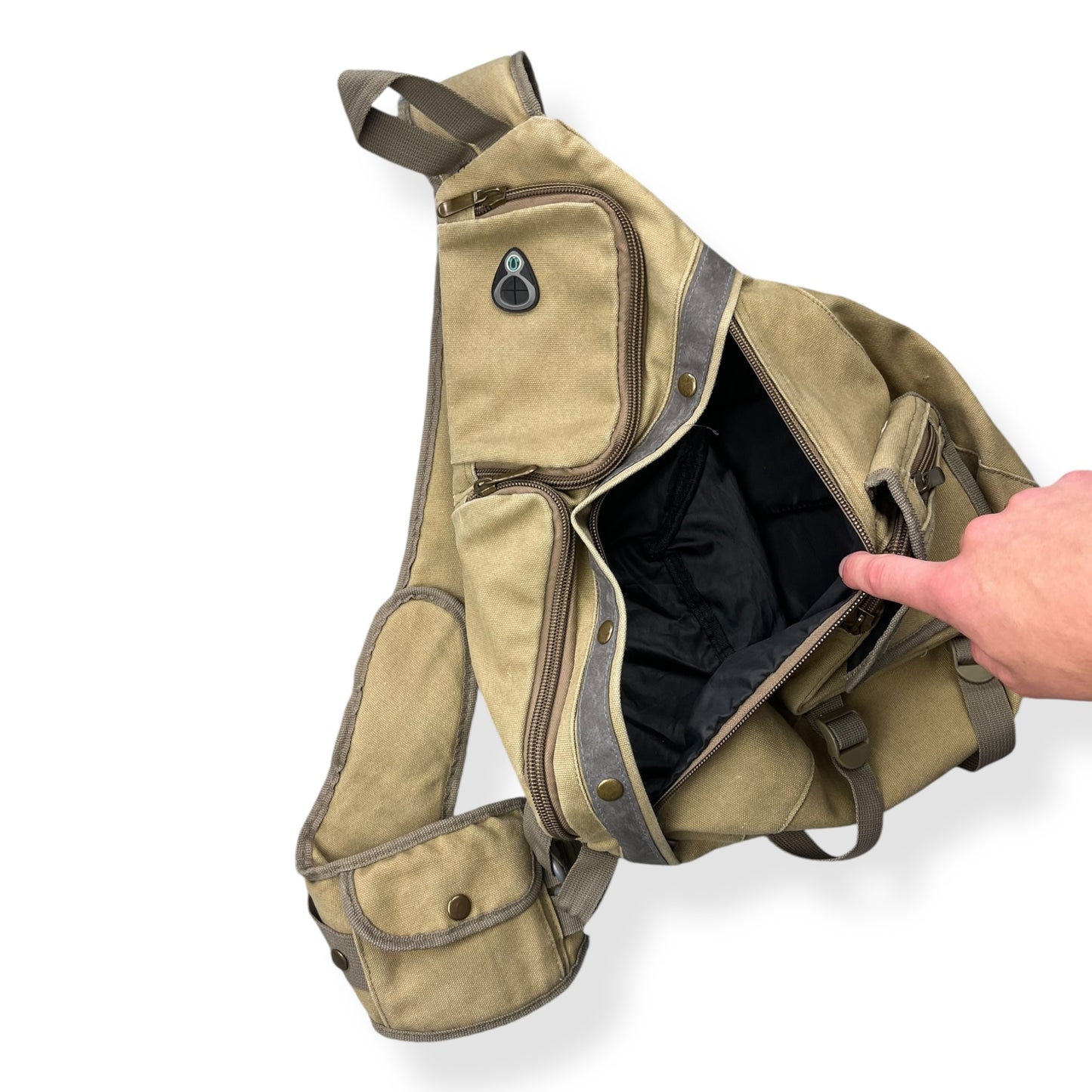 2000's Canvas Multipocket Sling Bag