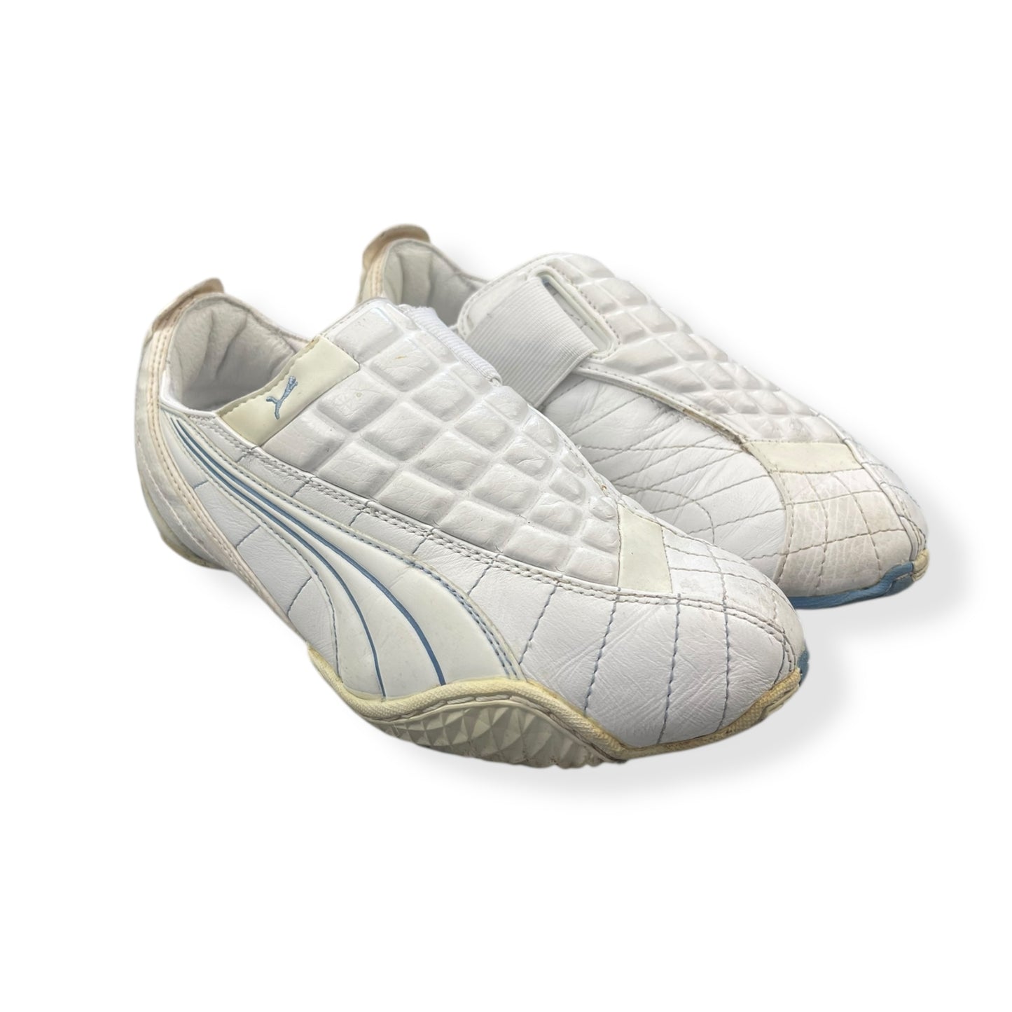 2000's Puma Uke Leather White/Baby Blue (UK4)