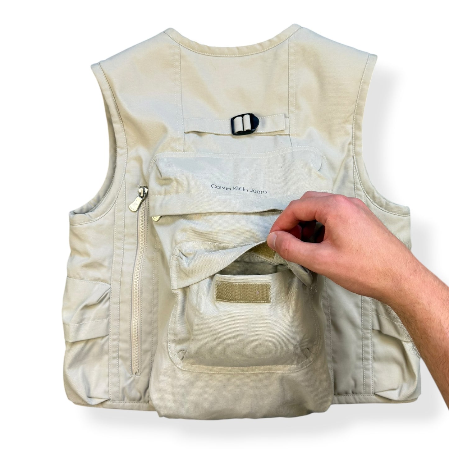 2000's Calvin Klein Integrated Backpack Cargo Jacket (XS)