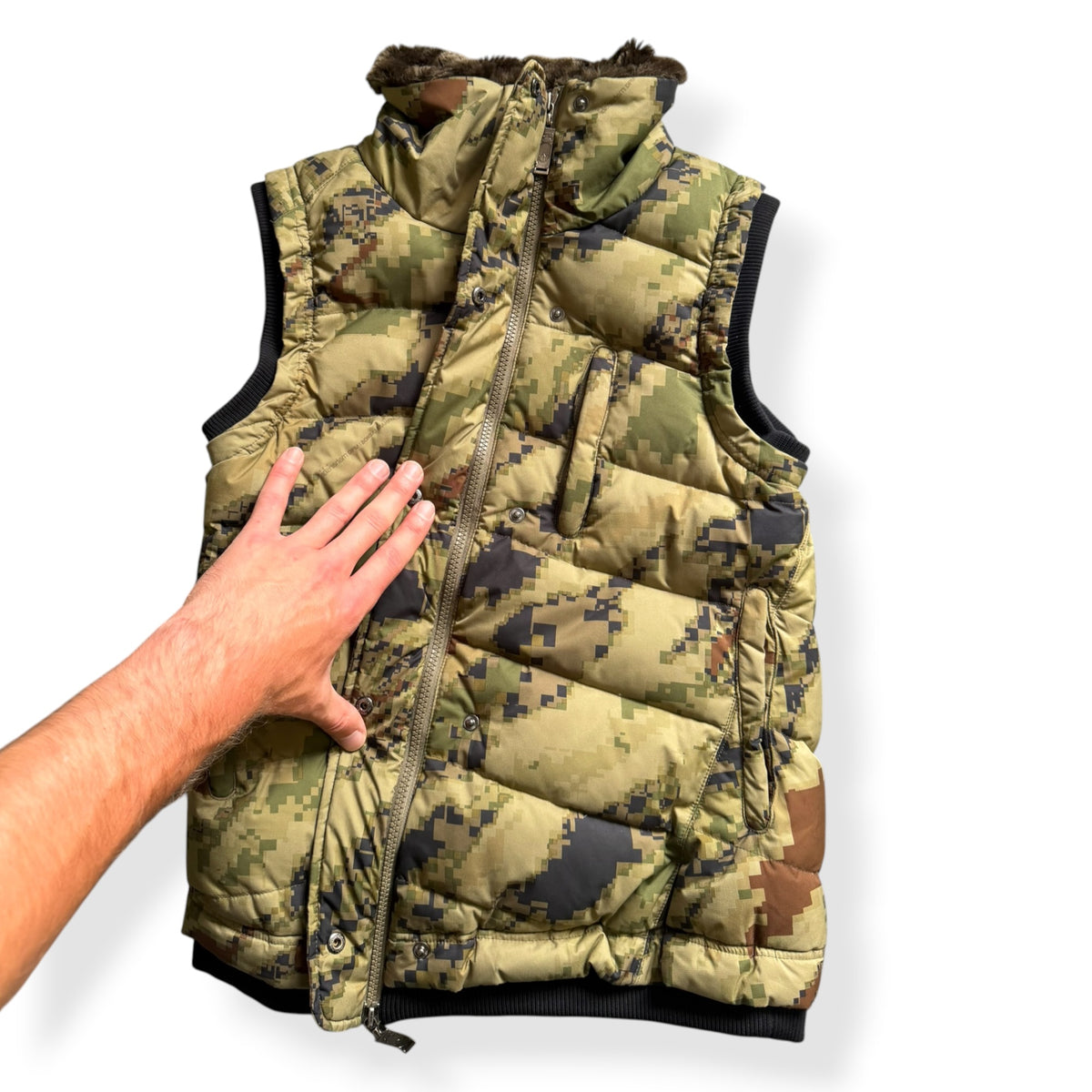 2000's Maharishi Digi Camo Asymmetric Zip Gilet (S)
