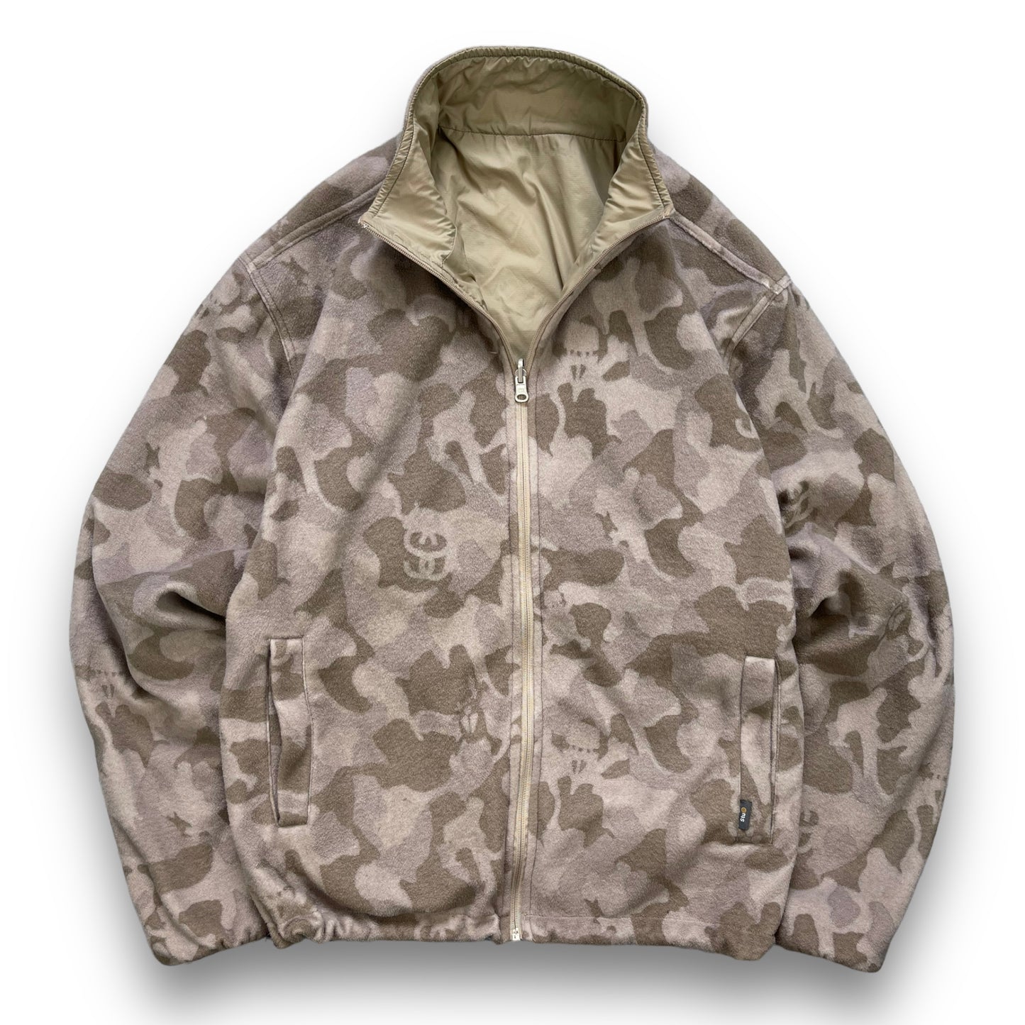 90's Stussy Reversible Camo Fleece Jacket (M)